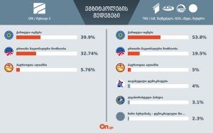 GFK – „ოცნება“ 39.9%, „ნაცმოძრაობა“ 32.74%; TNS opinion – „ოცნება“ 53.8%, „ნაცმოძრაობა“ – 19.5%